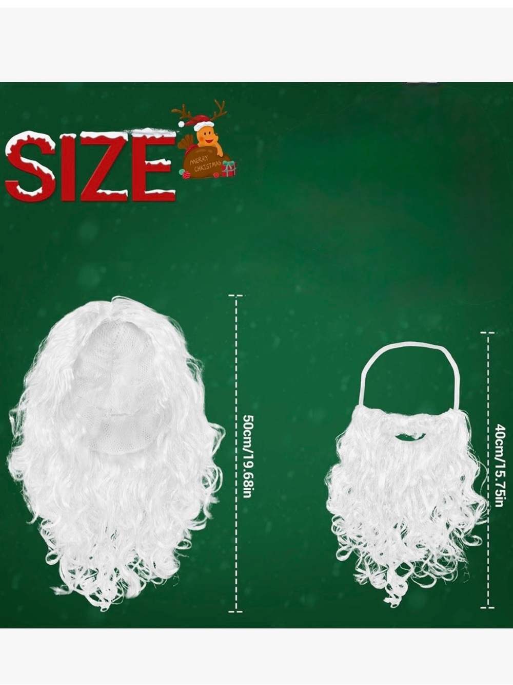 Santa Clause Beard & Wig Set for Adults costume coplay